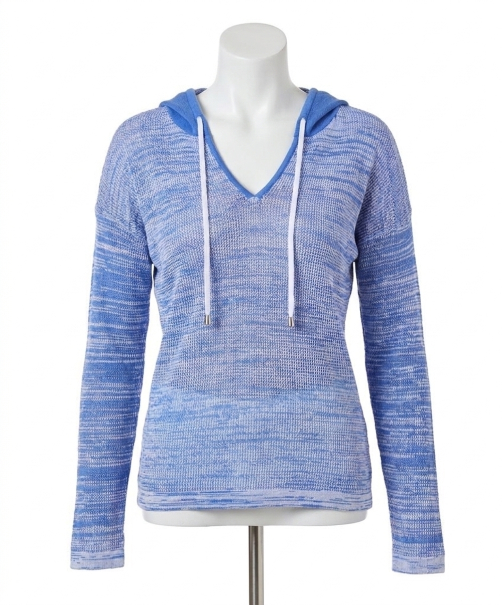 NEW FRENCH KYSS v-neck hoodie in peri/white